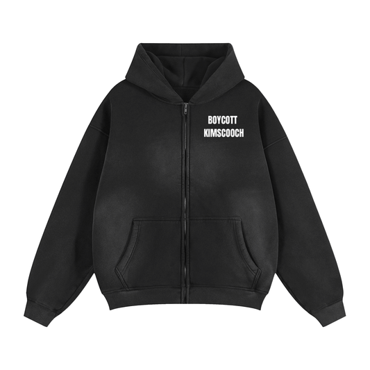 Sunfade Two-way Zipper Boxy Fleece Hoodie