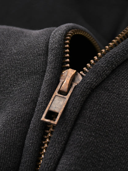 Sunfade Two-way Zipper Boxy Fleece Hoodie